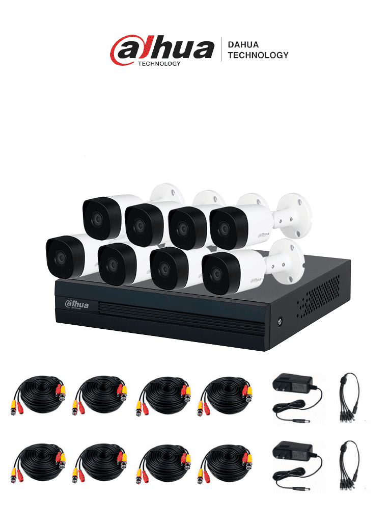 Dahua Kit DVR Cooper-I WizSense DH-KIT/XVR1B08-I/8-B2A21, 8 Canales, 1080p, H.265+