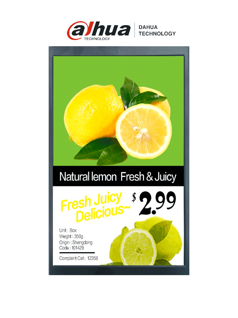 Dahua Pantalla LCD 10.1" DHI-ESL-L101-01, 800x1280, WiFi, DIN