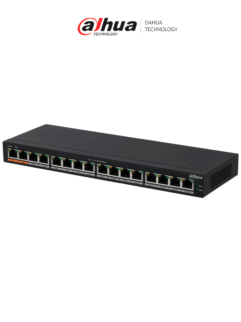 Switch PoE Gigabit de 16 Puertos/ 190W/ 2 Puertos Hi-PoE/ 32Gbps/ 23.808Mbps/ Protección contra Descargas