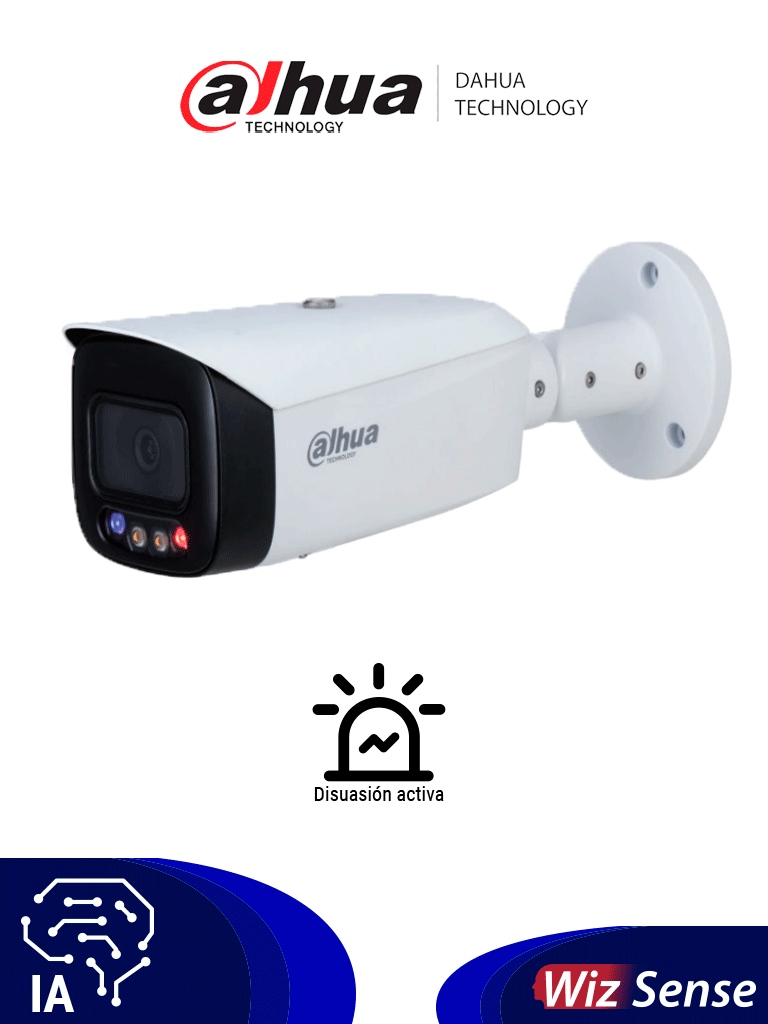 Dahua Cámara IP Bullet 2 MP DH-IPC-HFW3249T1N-AS-PV-0360B, 3.6 mm, 107° Ángulo, PoE, IP67