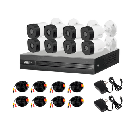 Kit Dahua Kitxvr1B08- I+8-B1A21 8 Canales 1080Plite Cooper-I H265+ Camara B1A21 1 Sata 6Tb Accesorios Incluidos FullOffice.com