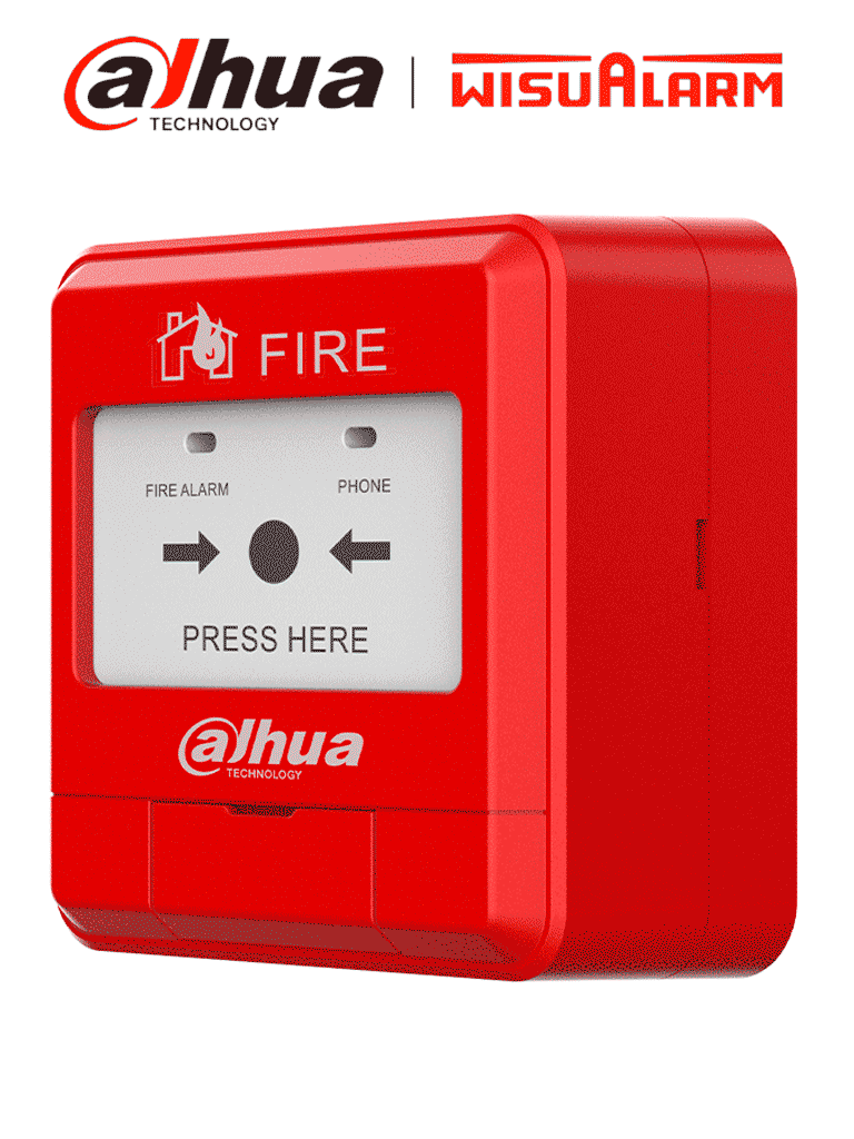 Estación Manual de Alarma DAHUA WISUALARM HY-1200 - 2 Hilos sin Polaridad/ EN54-11/ Salida Independiente N.A.