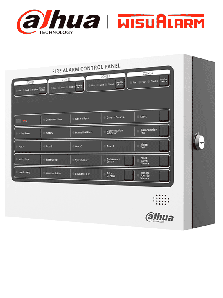 Panel de Alarma Contra Incendios Dahua HY-C102-4 - 4 Zonas/32 Detectores/Zonas/RS-485/Ethernet/EN54-2,EN54-4/IP30/90-270V AC