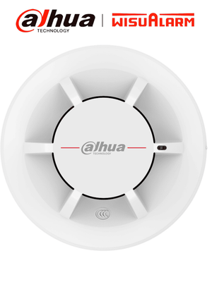 Detector de Humo Fotoelectrico Dahua DHI-HY-C131 - 2 Hilos, Alarma Visual y Audible, Cámara Dual, EN 54-7:2018, BLC Automático