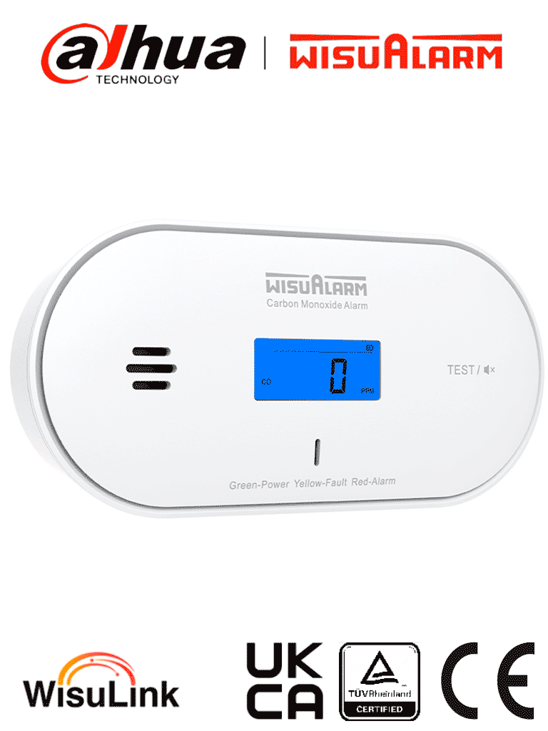 Detector de Monóxido de Carbono Dahua DHI-HY-GC30A-R8, Sensor Electroquímico, Interconexión Inalámbrica hasta 24 Equipos
