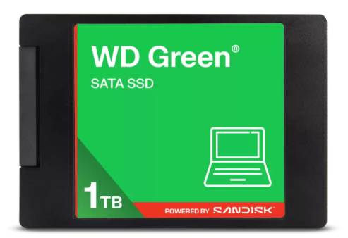 WDS100T5G0A - UNIDAD SSD 2.5" WD 1TB (WDS100T5G0A) GREEN, SATA3, 7MM, 3D NAND