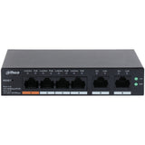 Switch Dahua 6 Puertos/4 PoE 10/100, Dolynk Care, 60W, Montaje en Rack