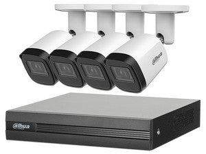 Kit Dahua XVR1B04H-I4B2A51-U: 4 Cámaras Metálicas 5MP, DVR Cooper I WizSense 4 Canales, H.265 SMD Plus