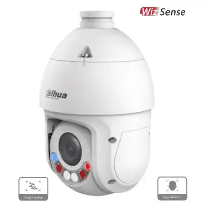 Cámara IP PTZ Dahua 4MP WizSense TiOC FullColor 25x Zoom Quick Pick AutoTracking SMD 4.0 IR 100m Luz 50m E/S Alarma Audio IP66 PoE