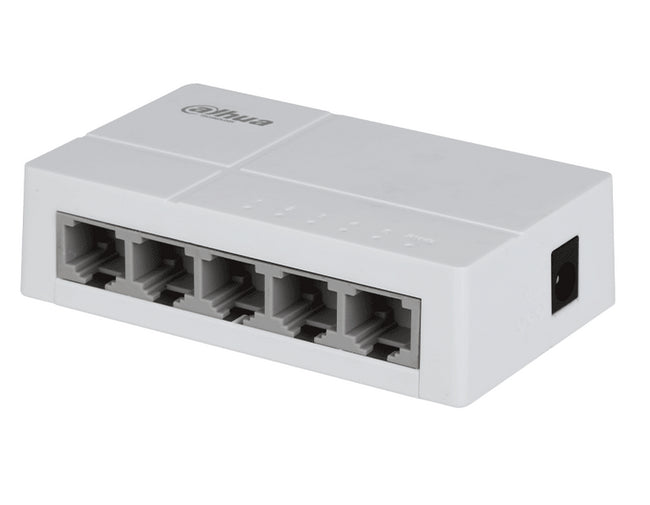 Switch DAHUA DH-SF1005L 5 Puertos Fast Ethernet 10/100 Mbps, Capa 2 hasta 1 Gbps, Velocidad de reenvío 0.744 Mbps