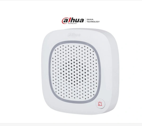 Sirena intercom inalámbrica DAHUA DHI-ARA14-W2 con audio bidireccional, múltiples sonidos y botón de pánico