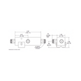DN-34FN - Microlab Separador de señal RF / División 2:1 / 350-5930 MHz DN-34FN