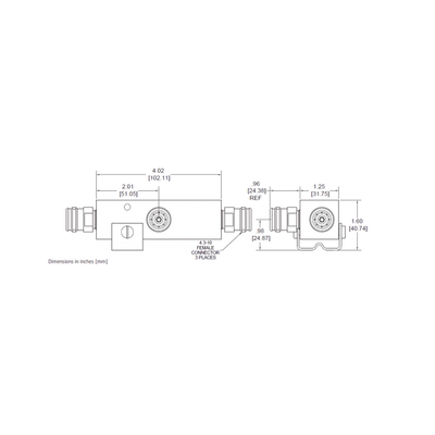 DN-54FE - Microlab Separador RF / 6 dB Tap 4:1 / 350-5930 MHz DN-54FE