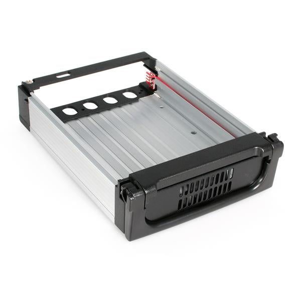 DRW150SATBK - StarTech.com Rack Móvil Aluminio Reforzado Disco Duro HDD SATA 3,5" Pulgadas con Bandeja Bahía 5,25" Paneles a