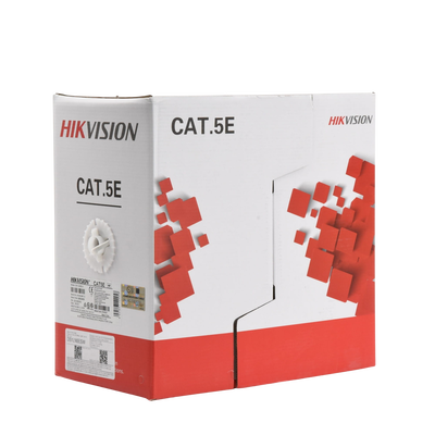 BOBINA DE CABLE UTP HIKVISION 305 METROS / CAT5E (24 AWG) / COLOR BLANCO / PVC (CM) / USO EN INTERIOR / 100% COBRE / APLICACIONES DE CCTV Y REDES DE DATOS