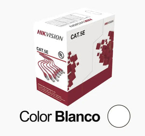 Bobina de Cable UTP Hikvision 305 Metros / CAT5E (24 AWG) / Color Blanco / Pvc (Cm)