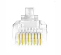 Bote Plugs Hikvision con 100 Piezas Modular RJ45 / CAT 6 / Chapado en Oro a 30 Micras