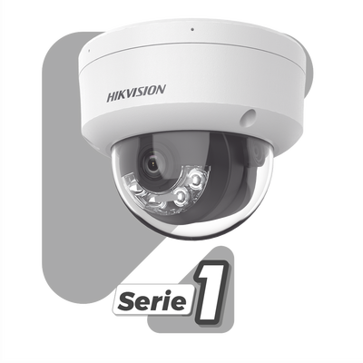 CAMARA HIKVISION DOMO IP 4 MEGAPIXEL / LENTE 2.8 MM / DUAL LIGHT (30 MTS IR + 30 MTS LUZ BLANCA) / MICRÓFONO INTEGRADO / ANTIVANDÁLICO IK08 / ACUSENSE LITE / EXTERIOR IP67 / H.265 / POE / ONVIF / MICRO SD