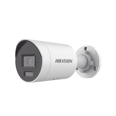 CAMARA BALA HIKVISION [DUAL LIGHT + 2 MICRÓFONOS INTEGRADOS] IP 8 MEGAPIXEL (4K) / LENTE 2.8 MM / 40 MTS LUZ BLANCA + 40 MTS IR / ACUSENSE / EXTERIOR IP67 / WDR 120 DB / POE / ONVIF / MICRO SD / METAL / ACUSEARCH