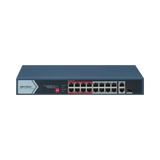 Hikvision Switch PoE+ / 16 Puertos 10/100 Mbps PoE+ / 2 Puertos Gigabit Uplink