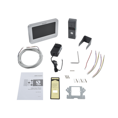 Hikvision DS-KIS203T sistema de intercomunicación de video 17,8 cm (7") Gris, Blanco
