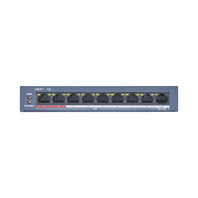 DS-3E0109P-E/M(B) - Hikvision Switch PoE+ / No Administrable / 8 Puertos 10/100 Mbps PoE+ DS-3E0109P-E/M(B)
