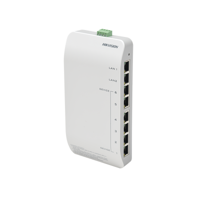 DS-KAD606-N - Distribuidor PoE (propietario) de Audio y Vídeo / Soporta Hasta 6 dispositivos / Compatible