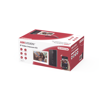 DS-KIS608-P - Kit de Videoportero IP / 2 Megapixel / IR 2.5 m (8.2 ft) / Pantalla Táctil 7" / Wi-Fi 2.4 GHz / Lector MiFARE / IP65
