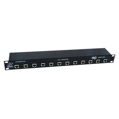 DTK-RM12ETHS - Protector de puertos IP / 12 Canales / CAT5e-CAT6A / 10Gbps / 20kA / Blindado
