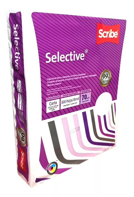 Papel Cortado Scribe Selective Carta 99% Blancura 70Gr Caja C/5000 Hojas FullOffice.com
