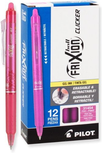 Bolígrafo Pilot Frixion Clicker Borrable Retráctil Color Rosa Caja C/12 Pzas - 31454 FullOffice.com
