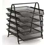 Charola Organizadora Nextep Malla Metalica De 5 Niveles Negro Tipo Oficio - Ne-162Gn FullOffice.com