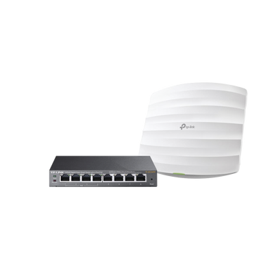 Tp-Link Kit Access Point y Switch PoE / Doble Banda AC / 1750 Mbps EAP-STARTER-KIT-245PE