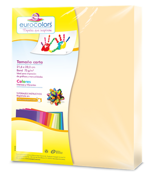 PAPEL CORTADO EUROCOLORS CARTA CREMA C/100