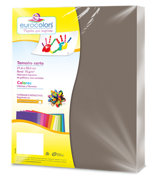PAPEL CORTADO EUROCOLORS CARTA GRIS C/100