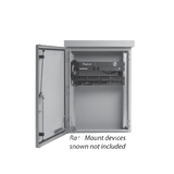 Gabinete Para Exterior OSP ComLine de 18 UR, 600 mm de Ancho, 500 mm de Profundidad De Aluminio, Color Gris Claro Con Protección NEMA 4/12/4X/3/3R; IP