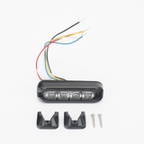 Luz Auxiliar Flexible 8 LED, Rojo / Azul, Bisel Negro, Lente Transparente
