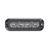 Luz Auxiliar Flexible 8 LED, Rojo / Azul, Bisel Negro, Lente Transparente