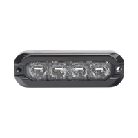 Luz Auxiliar Flexible 8 LED, Rojo / Azul, Bisel Negro, Lente Transparente