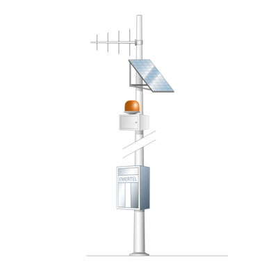 Syscom Sistema de Comunicación de Emergencia / Radio UHF 450-520 MHz / Energía Solar