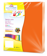 PAPEL CORTADO EUROCOLORS CARTA NARANJA ZANAHORIA C/100