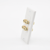 Placa de Pared | Postes de Unión Tipo Banana | Conexión para 2 Altavoces | Fácil Instalación | Conectores Chapados en Oro