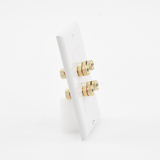 Placa de Pared | Postes de Unión Tipo Banana | Conexión para 2 Altavoces | Fácil Instalación | Conectores Chapados en Oro