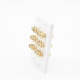 Placa de Pared | Postes de Unión Tipo Banana | Conexión para 6 Altavoces | Fácil Instalación | Conectores Chapados en Oro