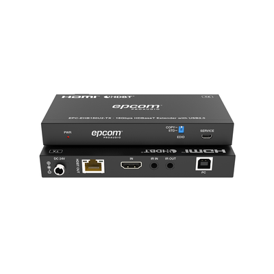Kit Extensor HDMI con KVM |  4K@60Hz 4:4:4 | 150m en 1080 | 120m en 4K | HDBaseT | USB 2.0 | IR Bidireccional | POC | EDID