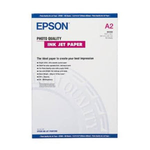 Epson Photo Quality Ink Jet Paper, DIN A2, 102 g/m², 30 hojas Papel A2 Blanco Mate 102 g/m²