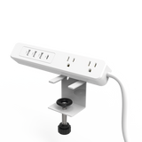 EPLCLAMPOW - Multiconto de Escritorio / Carga Rápida 65 W / 2 x NEMA 5-15P / 1 x USB-C PD / 3 x USB-A / Cable 1.5 m (4.9 ft) / 1560 W Total
