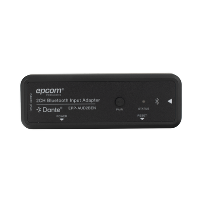 EPP-AUD2BEN - Extensor de Audio / Entrada Bluetooth 2 Canales / Salida Dante® Digital / Latencia 1-5 ms / PoE / Transmisión 100 m (328 ft)