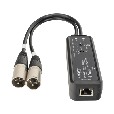 EPP-AUD2XDE - Extensor de Audio Dante® / 2 Canales XLR / Latencia Configurable 1-5ms / Transmisión 100 m (328 ft) / PoE / USB-C / HDMI 1.4