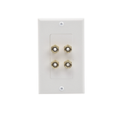 Placa de Pared | Postes de Unión Tipo Banana | Conexión para 2 Altavoces | Fácil Instalación | Conectores Chapados en Oro